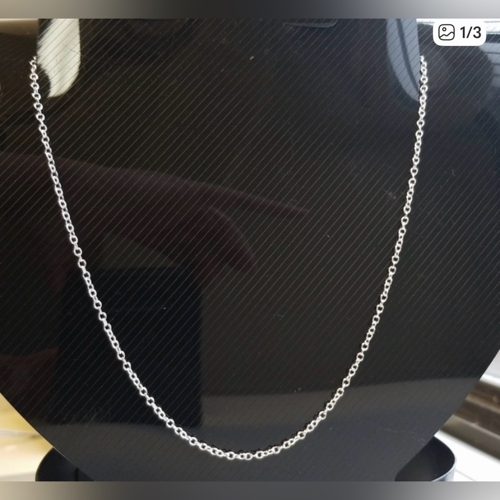 Two Elegant 925 Sterling Silver Box Chain Necklace - Picture 3 of 15